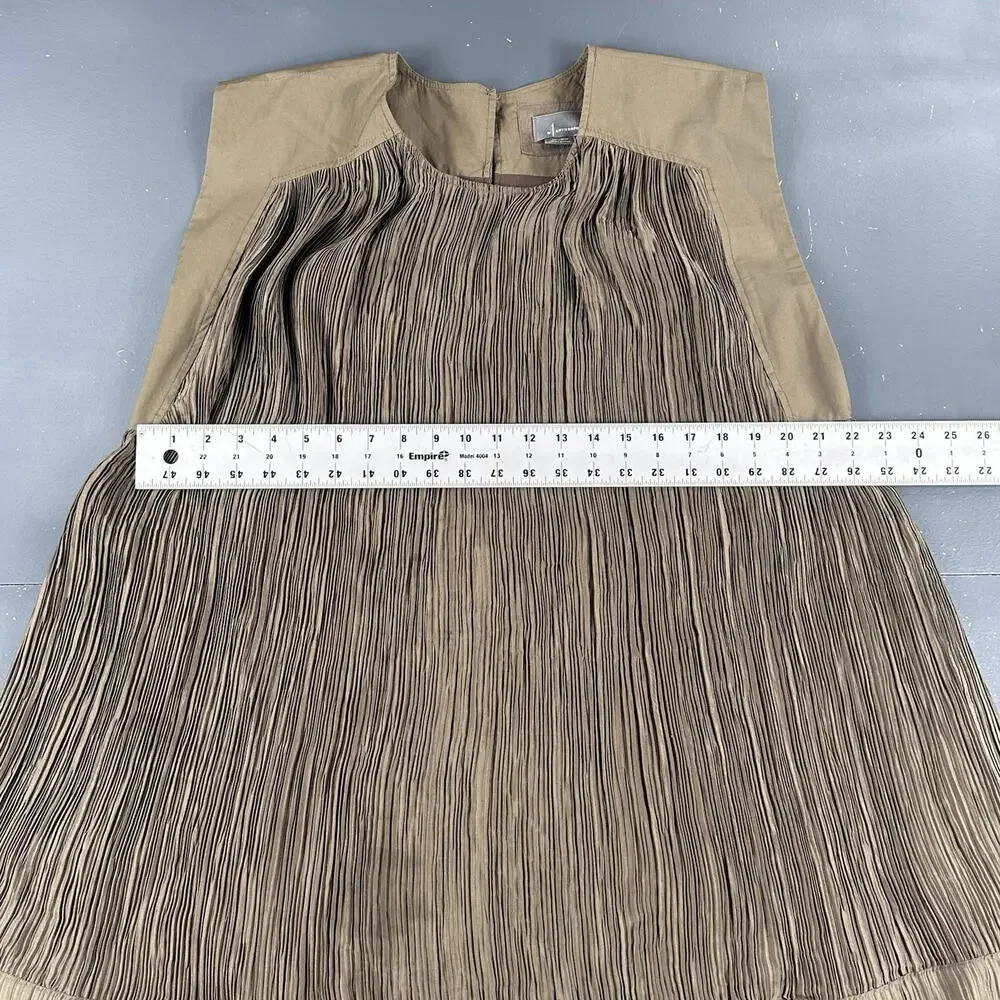 By Anthropologie Moss Green Cap-Sleeve Plissé Mini Dress Medium Scrunchy - Picture 5 of 12